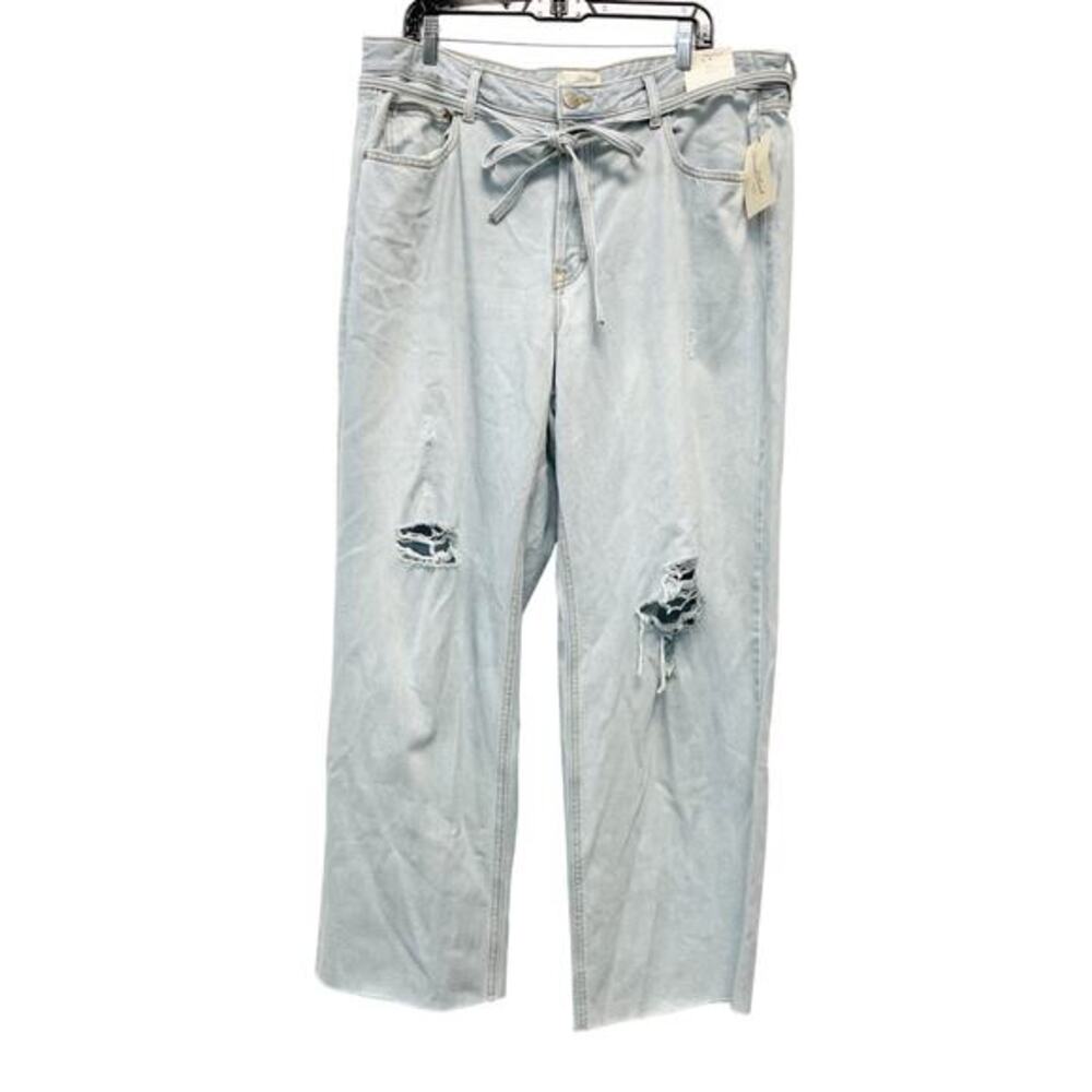 Universal Thread Women's Mid Rise Drawstring 90's Baggy Jeans Light Wash Size 17